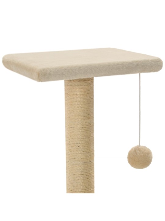 Škrabadlo pro kočky sisalové sloupky 65 cm béžové