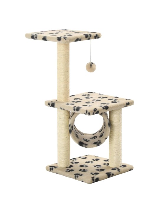 Škrabadlo pro kočky sisalové sloupky 65 cm béžové s potiskem