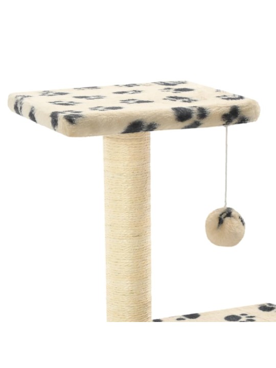Škrabadlo pro kočky sisalové sloupky 65 cm béžové s potiskem