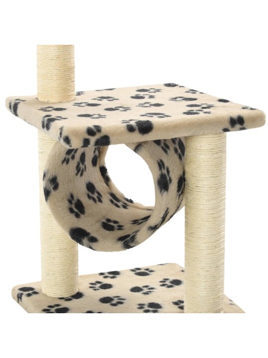 Škrabadlo pro kočky sisalové sloupky 65 cm béžové s potiskem