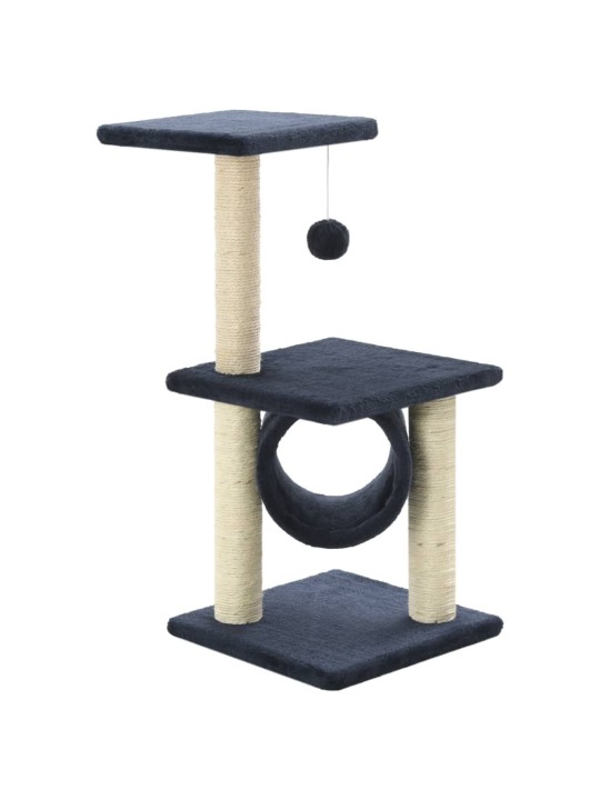 Škrabadlo pro kočky se sisalovými sloupky 65 cm tmavě modré
