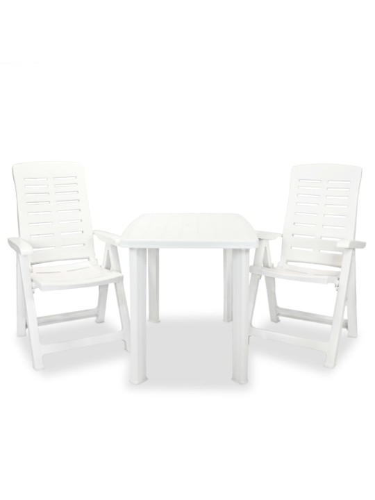 3dílný bistro set plastový bílý