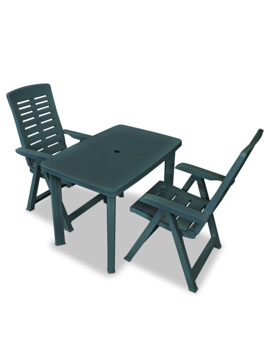 3dílný bistro set plastový zelený