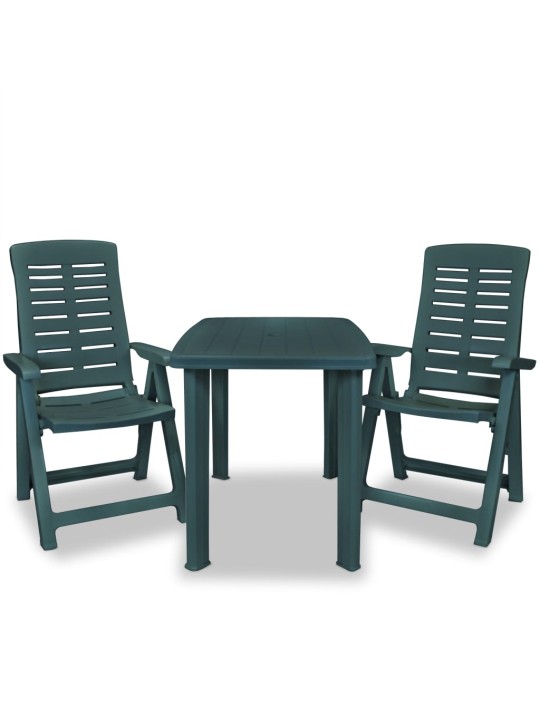 3dílný bistro set plastový zelený