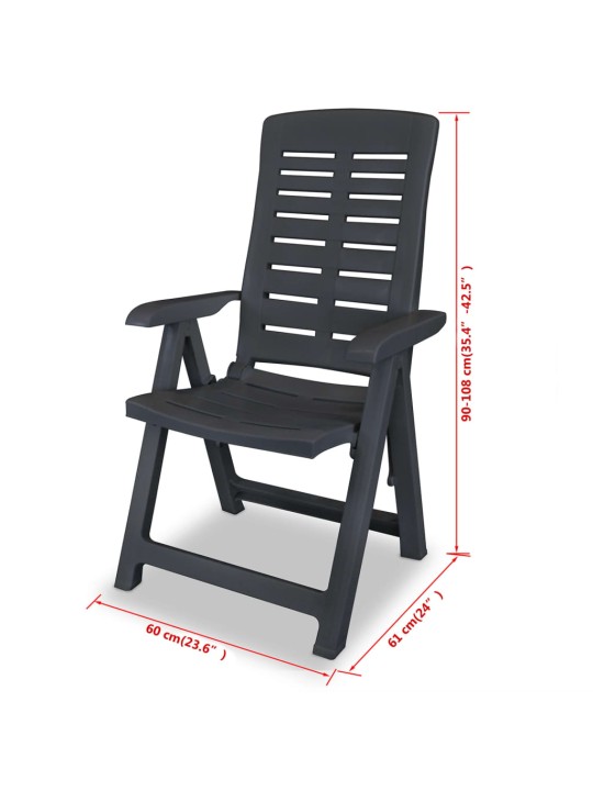 3dílný bistro set plastový antracitový
