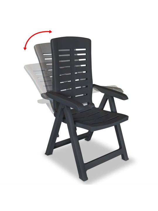 3dílný bistro set plastový antracitový
