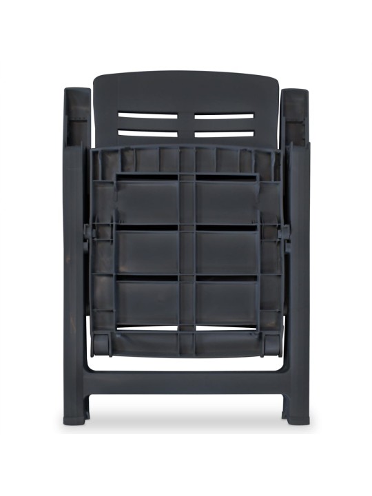 3dílný bistro set plastový antracitový