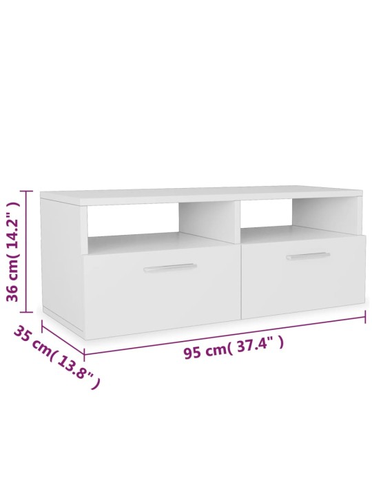 TV skříňky 2 ks kompozitní dřevo 95 x 35 x 36 cm bílé