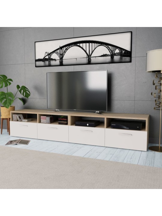 TV skříňky 2 ks kompozitní dřevo 95 x 35 x 36 cm dub a bílé