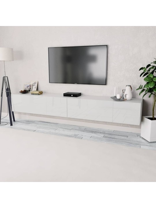 TV skříňky 2 ks kompozitní dřevo 120x40x34 cm bílé vysoký lesk