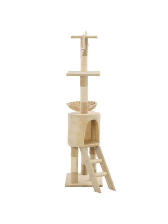Škrabadlo pro kočky se sisalovými sloupky 138 cm béžové