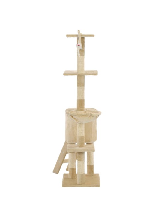 Škrabadlo pro kočky se sisalovými sloupky 138 cm béžové
