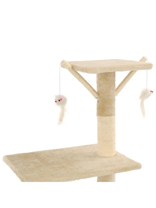 Škrabadlo pro kočky se sisalovými sloupky 138 cm béžové