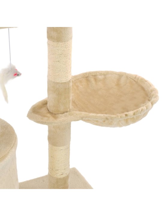 Škrabadlo pro kočky se sisalovými sloupky 138 cm béžové