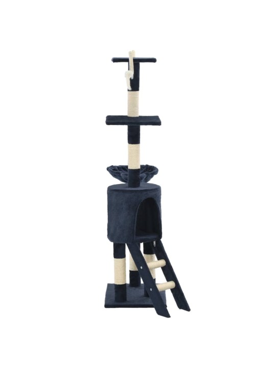 Škrabadlo pro kočky se sisalovými sloupky 138 cm tmavě modré
