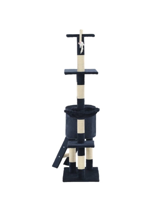 Škrabadlo pro kočky se sisalovými sloupky 138 cm tmavě modré