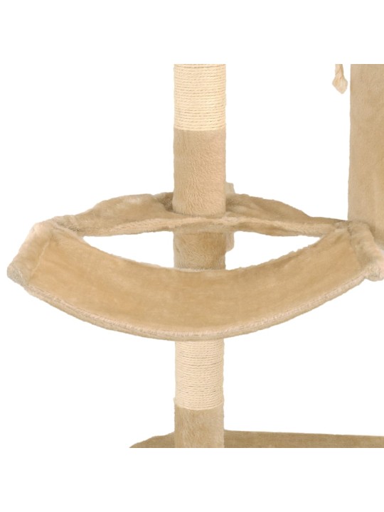 Nástěnné škrabadlo pro kočky se sisalovými sloupky 194cm béžové