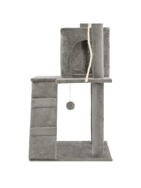 Škrabadlo pro kočky se sisalovými sloupky 120 cm šedé