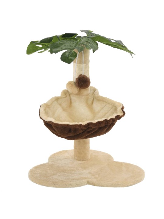 Škrabadlo pro kočky se sisalovými sloupky 50 cm béžovo-hnědé
