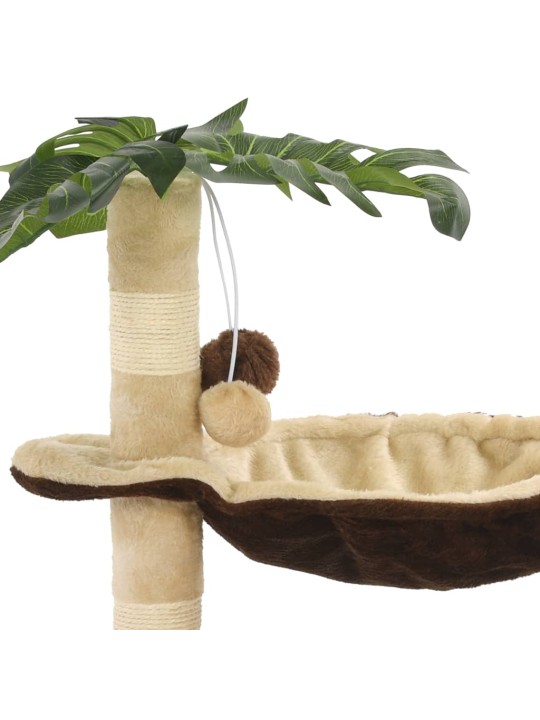 Škrabadlo pro kočky se sisalovými sloupky 50 cm béžovo-hnědé