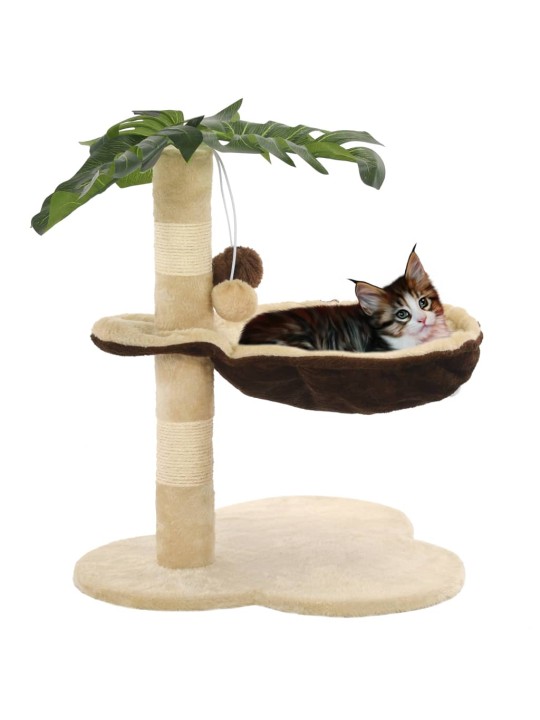 Škrabadlo pro kočky se sisalovými sloupky 50 cm béžovo-hnědé