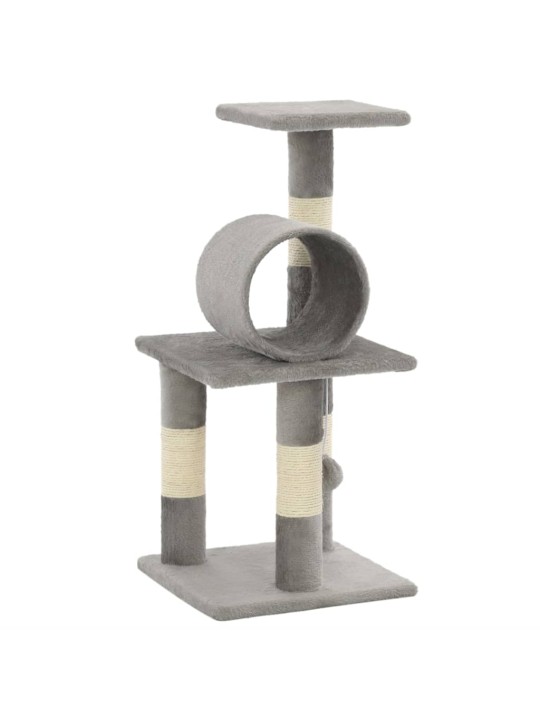 Škrabadlo pro kočky se sisalovými sloupky 65 cm šedé
