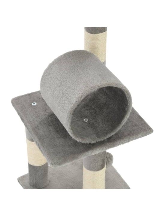 Škrabadlo pro kočky se sisalovými sloupky 65 cm šedé