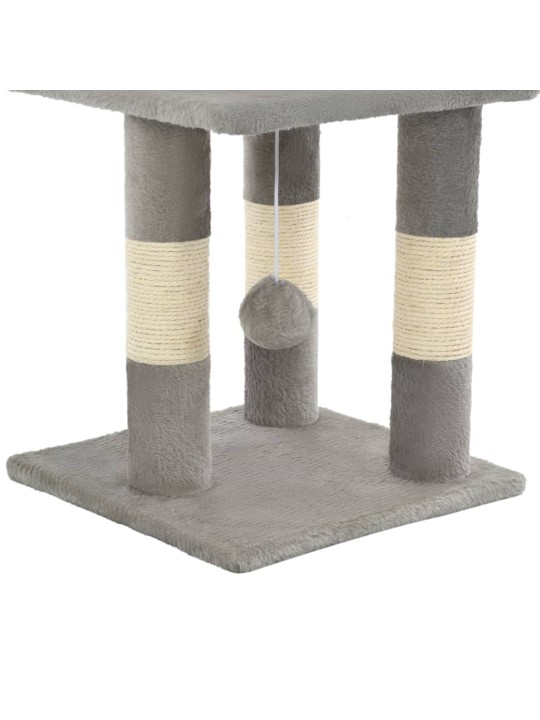 Škrabadlo pro kočky se sisalovými sloupky 65 cm šedé