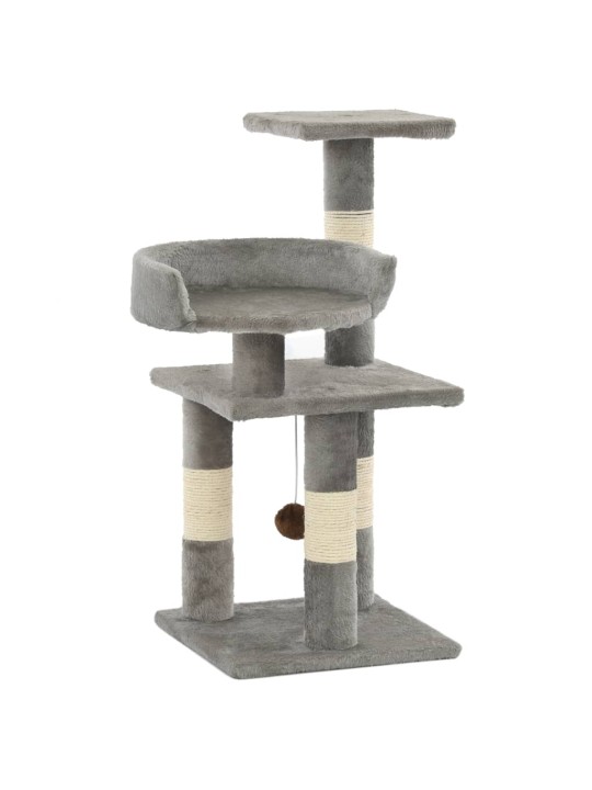 Škrabadlo pro kočky se sisalovými sloupky 65 cm šedé