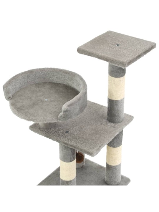 Škrabadlo pro kočky se sisalovými sloupky 65 cm šedé
