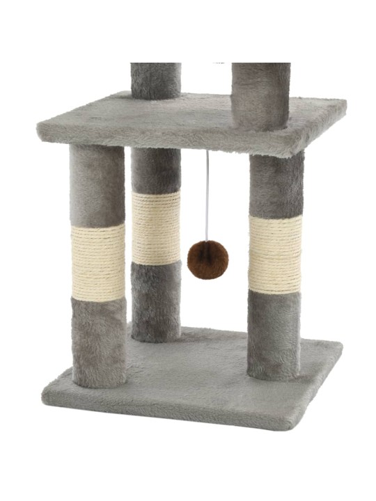 Škrabadlo pro kočky se sisalovými sloupky 65 cm šedé