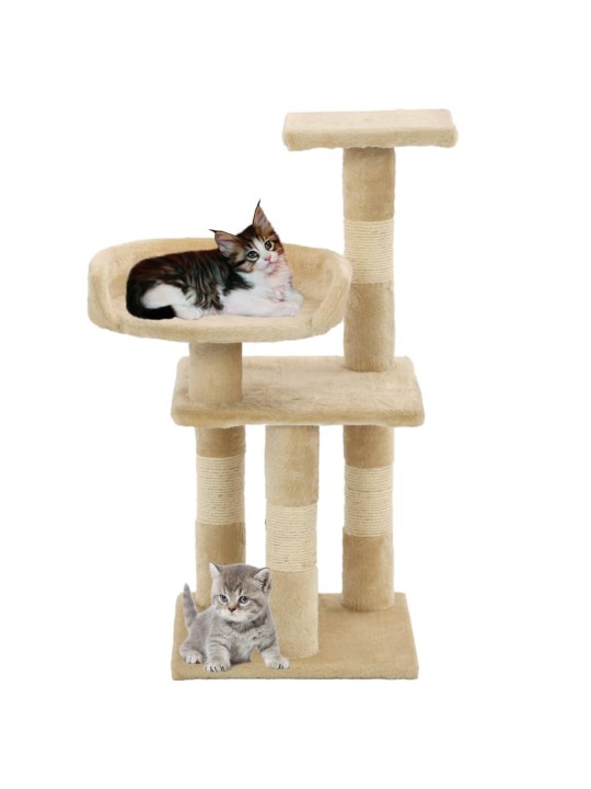 Škrabadlo pro kočky se sisalovými sloupky 65 cm béžové