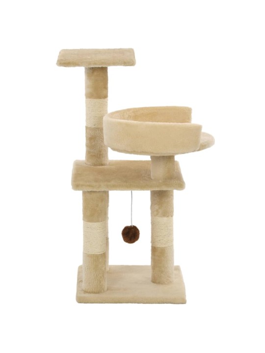 Škrabadlo pro kočky se sisalovými sloupky 65 cm béžové