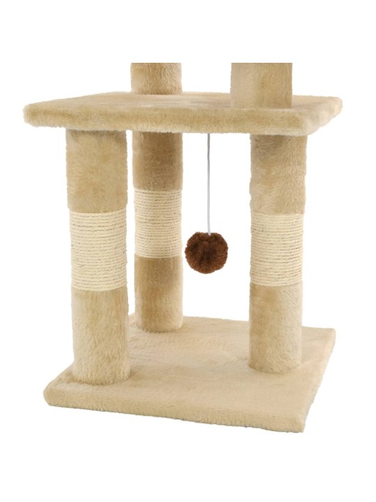 Škrabadlo pro kočky se sisalovými sloupky 65 cm béžové