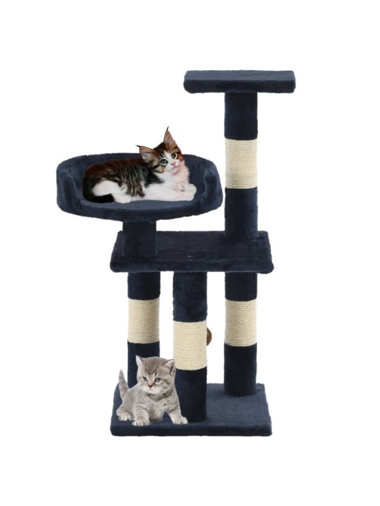 Škrabadlo pro kočky se sisalovými sloupky 65 cm modré