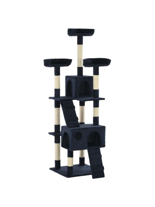 Škrabadlo pro kočky se sisalovými sloupky 170 cm modré