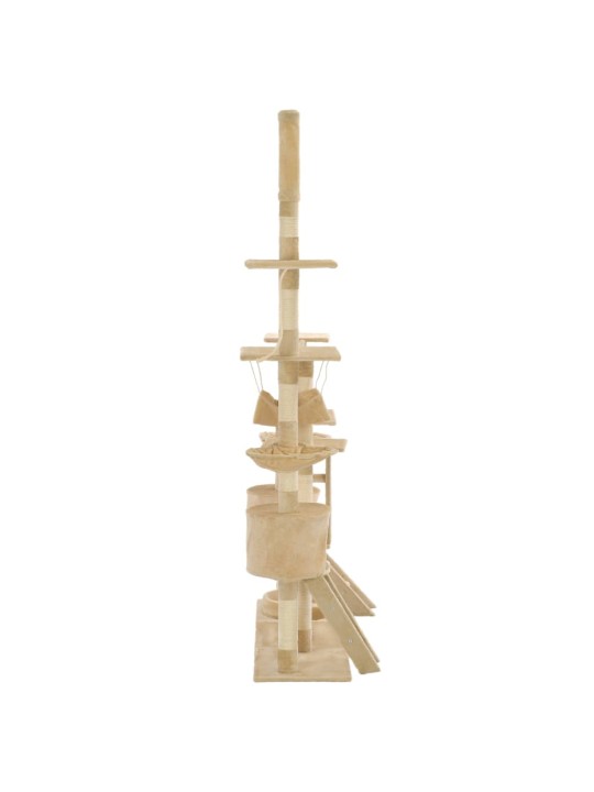 Škrabadlo pro kočky se sisalovými sloupky 230-250 cm béžové