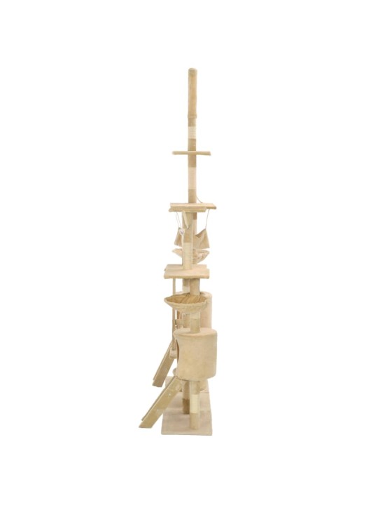 Škrabadlo pro kočky se sisalovými sloupky 230-250 cm béžové