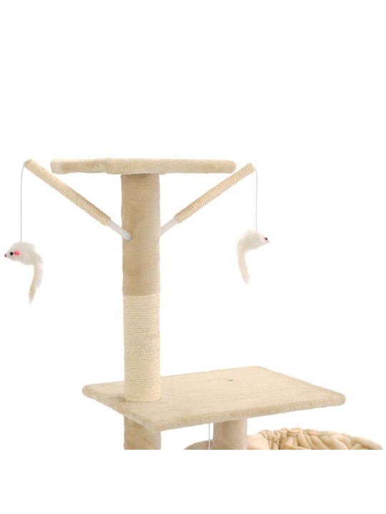 Škrabadlo pro kočky se sisalovými sloupky 230-250 cm béžové