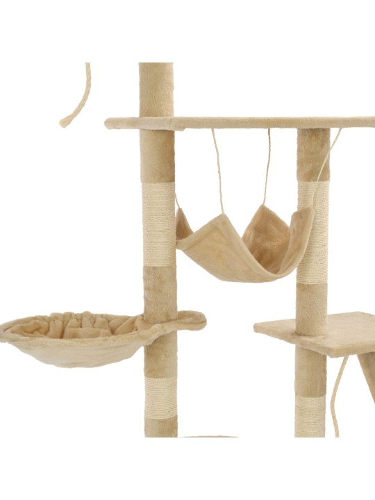 Škrabadlo pro kočky se sisalovými sloupky 230-250 cm béžové