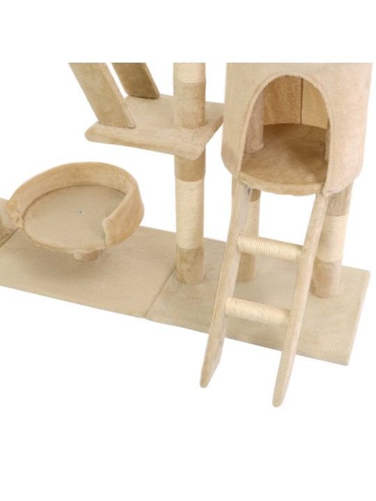 Škrabadlo pro kočky se sisalovými sloupky 230-250 cm béžové