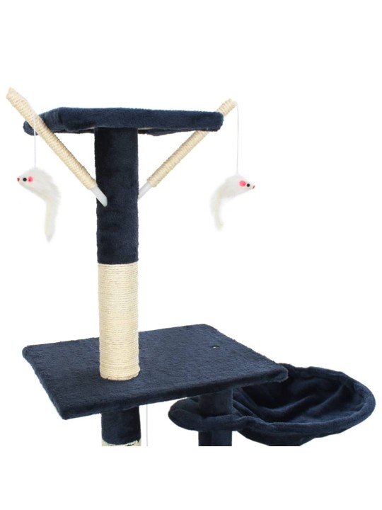 Škrabadlo pro kočky se sisalovými sloupky 230-250 cm modré