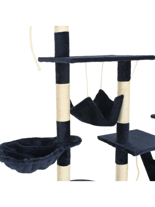 Škrabadlo pro kočky se sisalovými sloupky 230-250 cm modré