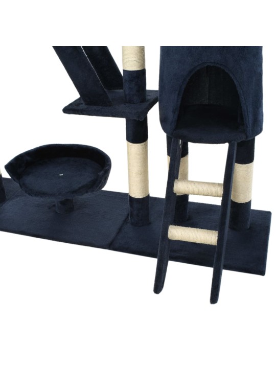 Škrabadlo pro kočky se sisalovými sloupky 230-250 cm modré