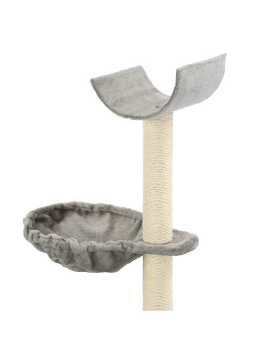 Škrabadlo pro kočky se sisalovými sloupky 105 cm šedé