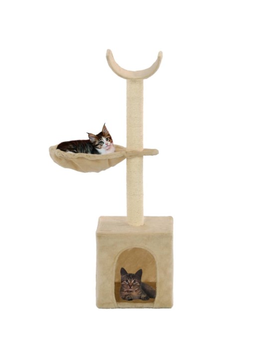Škrabadlo pro kočky se sisalovými sloupky 105 cm béžové
