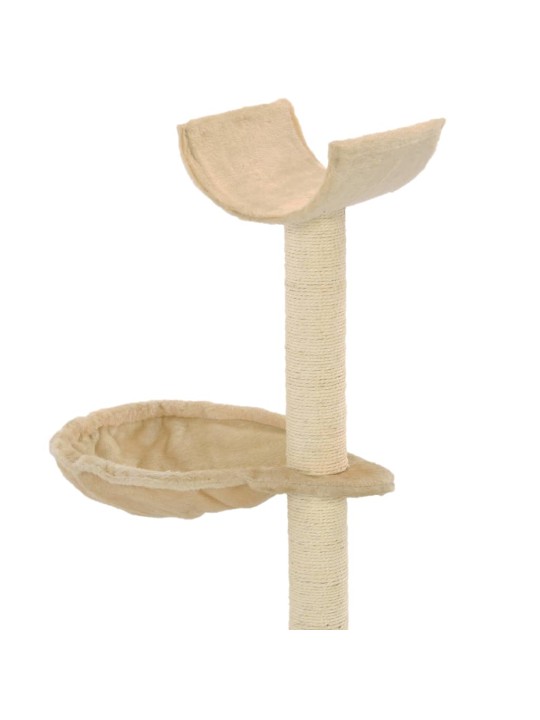 Škrabadlo pro kočky se sisalovými sloupky 105 cm béžové