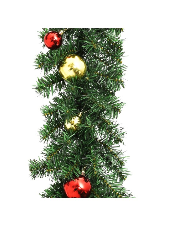 Vánoční girlanda ozdobená baňkami a LED světýlky 10 m