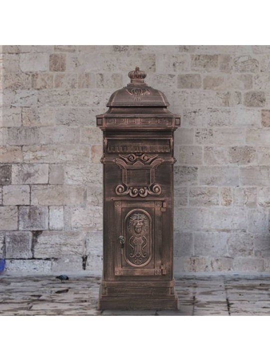 Sloupová poštovní schránka ve vintage stylu rezuvzdorná bronz