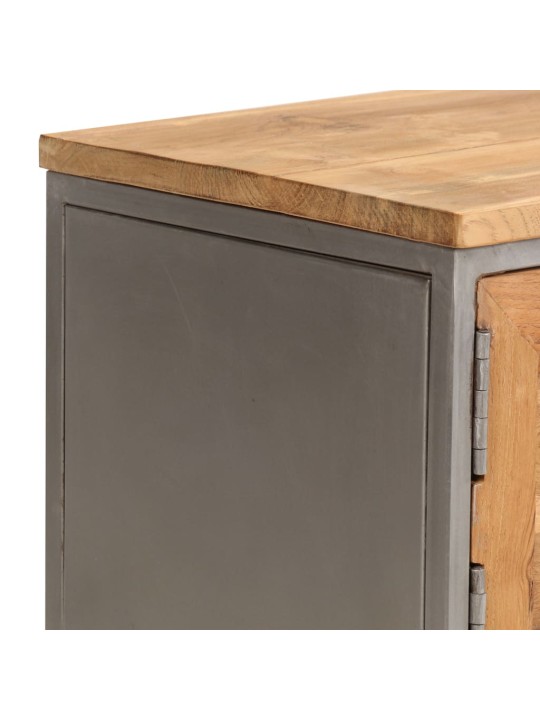 TV stolek z recyklovaného teaku a oceli 120 x 30 x 40 cm